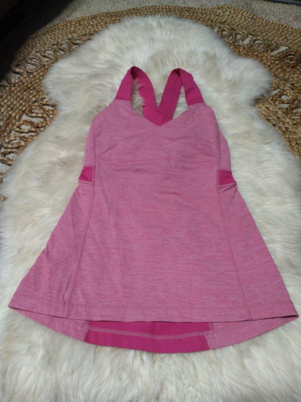 Lululemon Pink Athletic Tank with Crossback Straps Size 2